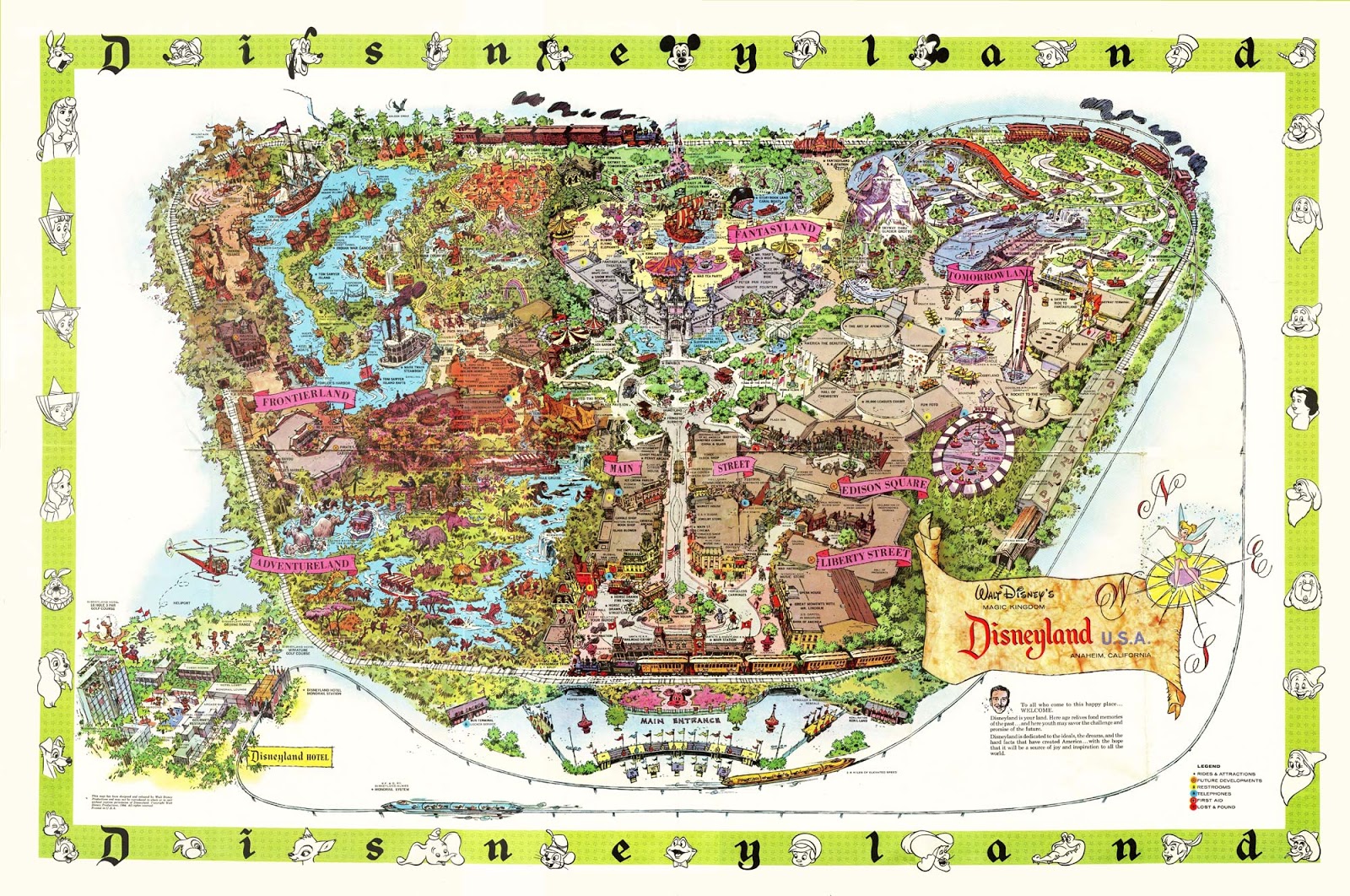 1964 Disneyland Map